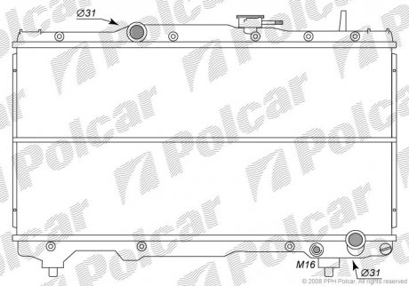 Радиатор охлаждения CARINA E 92- (1640074840, 1640074820) Polcar 812208-2