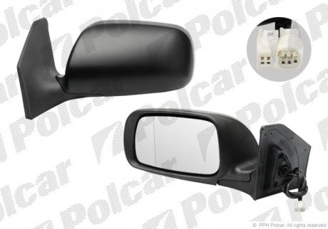 Фото автозапчасти зеркало наружное правый TOYOTA AVENSIS, 03- (87901-05140, 8790105140) Polcar 8125524M