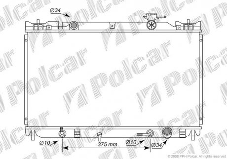 Радиатор охлаждения AURION (XV40), 06-12 (1640028280) Polcar 8136081K