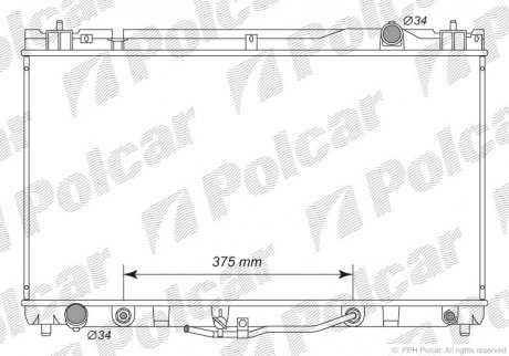 Радиатор охлаждения CAMRY 02- (1640020270) Polcar 813708-3 (фото 1)