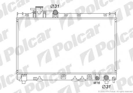 Фото автозапчасти радиатор охлаждения CELICA 94- (164007A080, 164007A060) Polcar 8156081K