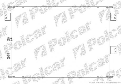 Радиатор кондиционера TOYOTA HIACE, 96- (88460-26330) Polcar 8166K8C1 (фото 1)