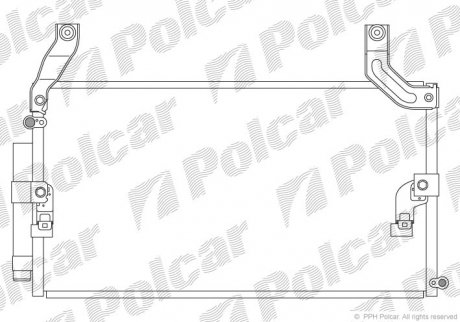 Фото автозапчасти радиатор кондиционера T.LAND CRUISER 98- (88460-60904, 88461-60081) Polcar 8179K81K (фото 1)