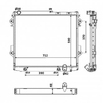 Фото автозапчасти радиатор охлаждения LAND CRUISER 08- (1640051040) Polcar 818408-2