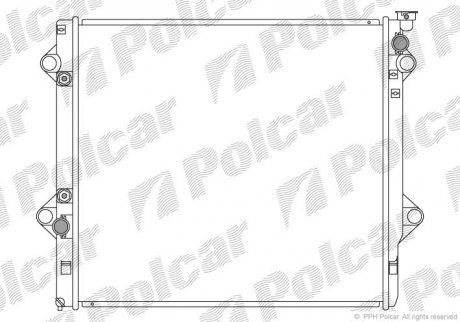 Радиатор охлаждения FJ CRUISER, 06- (1640031350, 1640031351) Polcar 819108-2