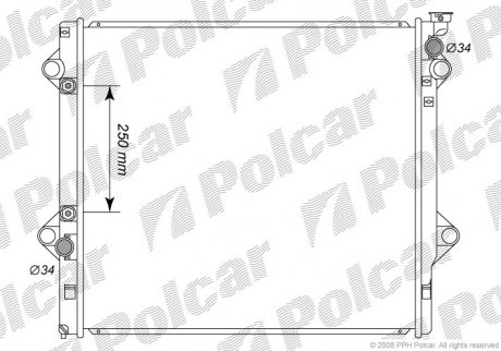 Фото автозапчасти радиатор охлаждения FJ CRUISER, 06- (1640031350, 1640031351) Polcar 8191082K