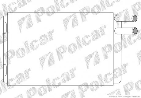 Радіатор обігріву S90/V90 96- (1307236, 13072368) Polcar 9032N8-2 (фото 1)