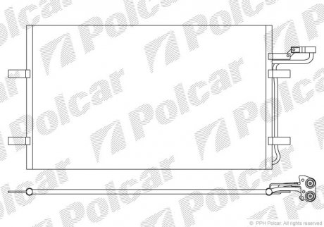 Радиатор кондиционера VOLVO S40/V50, 04- Polcar 9042K8C2S