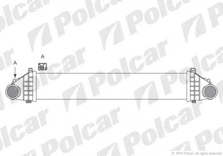 Радиатор воздуха (Интеркуллер) C30 (31338118, 3M519L440DF, 30741631, 31317905) Polcar 9043J81X (фото 1)