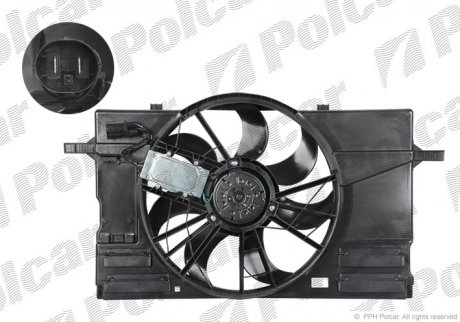 Вентилятор с корпусом/кронштейном VOLVO V50 Polcar 905023W1 (фото 1)