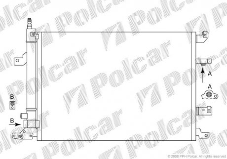 Радіатор кондиціонера VOLVO S80/S60/S70 (31267200, 30781281) Polcar 9080K8C2