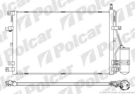Радиатор кондиционера VOLVO XC90, 03- (30665563, 8683523) Polcar 9090K8C1