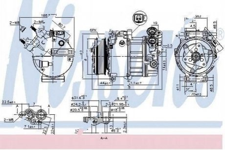 Компресор кондиціонера (новий) V40, 12- Polcar 90C2KS-1S (фото 1)