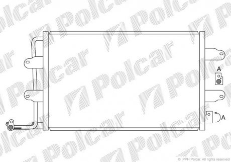 Радиатор кондиционера Volkswagen NEW BEETLE, 06- (1C0820413D, 1C0820413C, 1C0820413F, 1C0820413B) Polcar 9502K8C1 (фото 1)