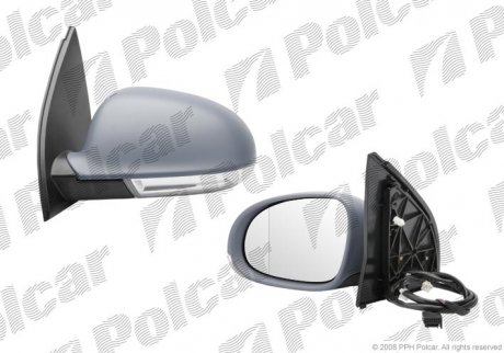 Дзеркало зовнішнє лівий Volkswagen GOLF V 03- (1K1857507A9B9, 1K1857507A) Polcar 9513515E