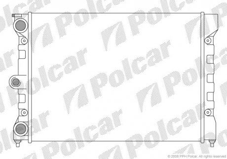 Радиатор Volkswagen Golf/ Jetta / Passat II 82-88, Polo II 81-83 PASSAT/SANTANA 80-88 (171121253CF, 171121253CJ) Polcar 953408A1 (фото 1)