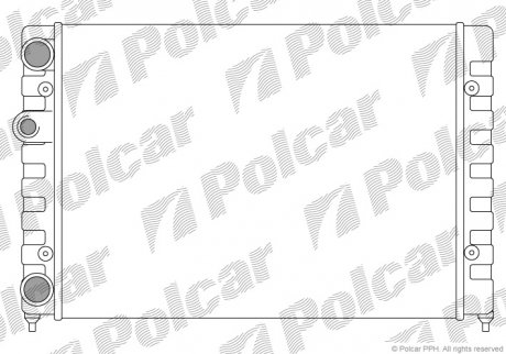 Радиатор охлаждения Volkswagen Golf 1.4 91-97/Vento 92-98 GOLF III/VENTO 91- (6N0121253A, 6N0121253B) Polcar 953808A1