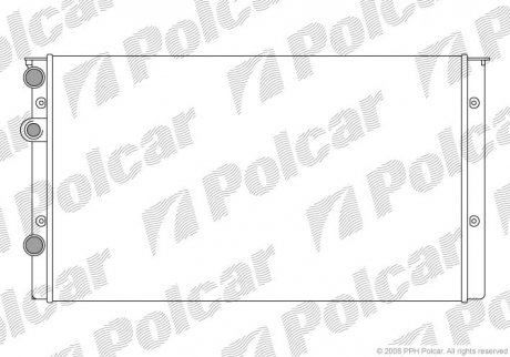 Радиатор охлаждения POLO 94-99 (1H0121253BJ, 1H0121253BE) Polcar 953808A6 (фото 1)