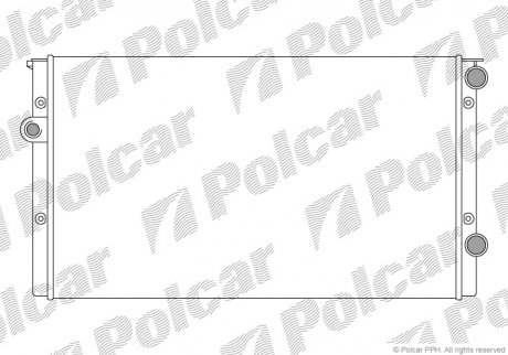 Радиатор основной Volkswagen Golf III, Vento 1.9D, TDI 91-GOLF III/VENTO 91- (1H0121253BC, 1H0121253BL) Polcar 953808B5
