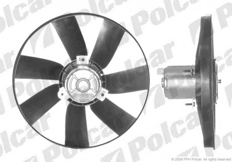 Вентилятор радиатора с моторчиком Volkswagen Golf III Passat 90-V GOLF/VEN/POL/PAS.90- A0959455J, 191959455AK) Polcar 953823U1 (фото 1)