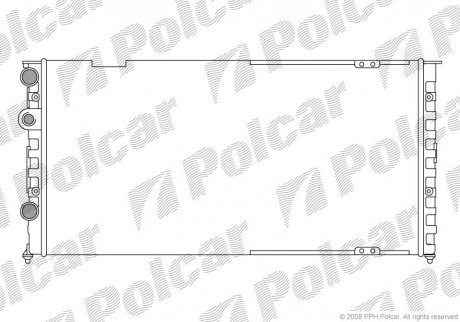 Радіатор охолоджування (+AC) Volkswagen Passat 1.6D-2.8 02.88-05.97 PASSAT 88-93 (357121251B, 357121251L, 357121251C, 357121251F) Polcar 954608-5
