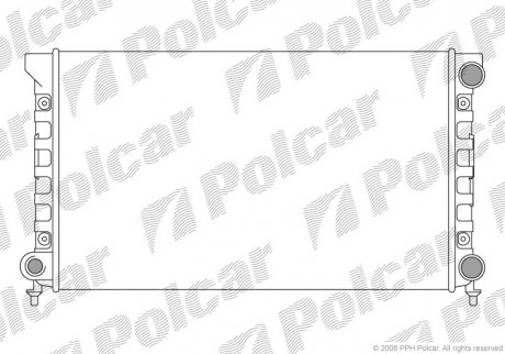 Радиатор охлаждения Volkswagen Passat 1.6-1.8 88-97 PASSAT 88-93 (353121253AC, 353121253AB) Polcar 954608A4