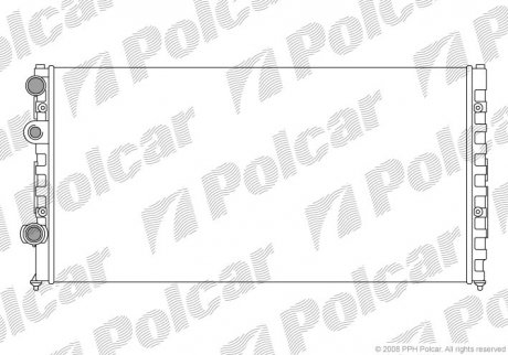 Радиатор охлаждения Volkswagen Passat 1.6-2.9 02.88-05.97 PASSAT 93-96 (3A0121253C, 3A0121253T, 3A0121253E) Polcar 954708A2