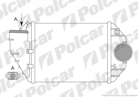 Радиатор воздуха (Интеркуллер) PASSAT 00- (059145805, 59145805A) Polcar 9548J83X (фото 1)