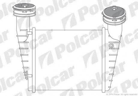 Радіатор повітря (Інтеркулер) PASSAT 00- (8D0145805, 3B0145805D, 8D0145805C) Polcar 9548J8-5 (фото 1)