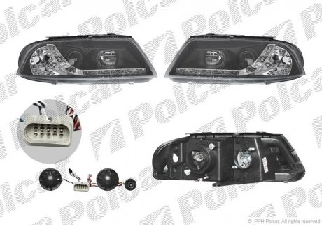 Фара основная Volkswagen PASSAT (B5), 01- Polcar 954909FE (фото 1)