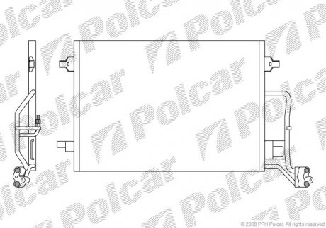 Радіатор кондиціонера Volkswagen PASSAT, 10.00- (3B0260401, 3B0260401B, 3B0260401A) Polcar 9549K8C1S (фото 1)