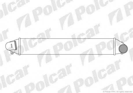 Радиатор интеркулера Ford Galaxy/Seat Alhambra/VW Sharan 1.8T 20V/1.9Tdi 95- ALHAMBRA 00- (1109138, 7M3145805, YM219L440BA) Polcar 9550J8-2