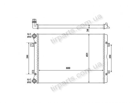 Фото автозапчасти радиатор охлаждения FORD GALAXY SEAT ALHAMBRA Volkswagen SHARAN 1.9D/2.0D 11.02-03.10 GALAXY 00-06 (1212576, 7M3121253F) Polcar 955108B1