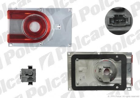 Фото автозапчастини ліхтар задній Volkswagen SHARAN, 01-10 (7M3 945 094 G, 7M3 945 094 F, 7M3 945 094 E) Polcar 9551883H