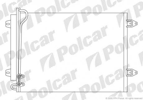 Радиатор кондиционера Volkswagen PASSAT 05- (3C0820411E, 3C0820411C) Polcar 9555K8C1