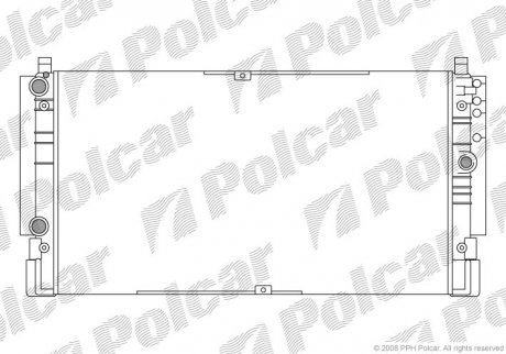 Радиатор охлаждения TRANSPORTER T4 91- (7D0121253, 7D0121253C) Polcar 956608A1 (фото 1)