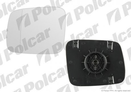 Вставка наружного зеркала левая Volkswagen TRANSPOR.T4 9/90- (701857521P) Polcar 9566546M (фото 1)