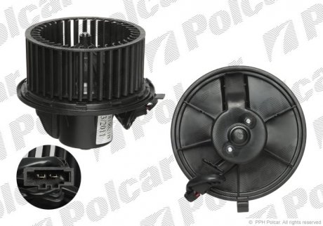 Моторчик вентилятора салону Volkswagen T4 Volkswagen TRANSPORTER (701819021B, 357819021) Polcar 9566NU-1 (фото 1)