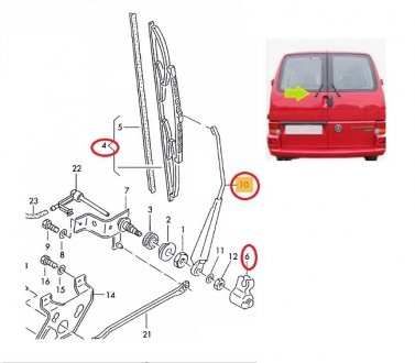 Фото автозапчасти рычаг стеклоочистителя vwTRANSPORT.(T4),90- Polcar 9566RWT2