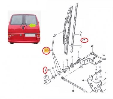 Фото автозапчасти рычаг стеклоочистителя vwTRANSPORT.(T4),90- Polcar 9566RWT3