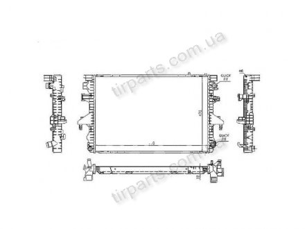 Фото автозапчастини радіатор Volkswagen T5 2.5TDI 04.03- TRANSPORTER T5 03- (7H0121253G, 7H0121253J) Polcar 956808A2