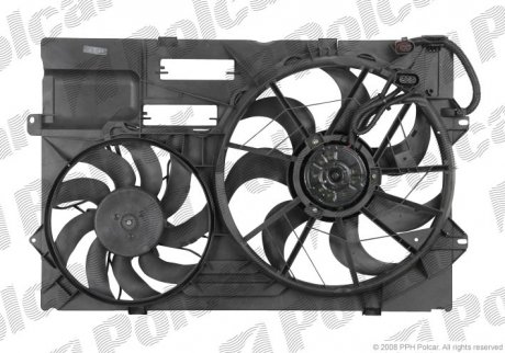 Вентилятор з корпусом / кронштейном Volkswagen TRANSPORTER T5 (7H0959455A, 7H0959455D, 7H0121207) Polcar 956823W1 (фото 1)