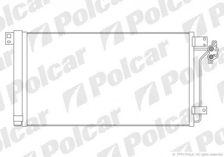 Радиатор кондиционера Volkswagen T5, 03- (7H0820411E, 7H0820411B, 7H0820411D, 7H0820411C) Polcar 9568K81K (фото 1)