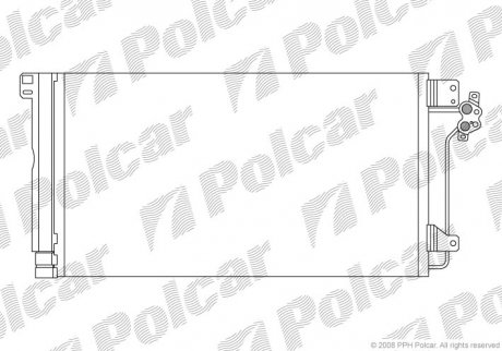 Радиатор кондиционера Volkswagen TRANSPORTER T5 (7H0820411E, 7H0820411C, 7H0820411B, 7H0820411D) Polcar 9568K8C1 (фото 1)