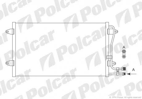 Радиатор кондиционера Volkswagen LT II 2.5TDI/SDI (2D0820413A, 2D0820413, 2D0820413C) Polcar 9571K8C1S (фото 1)