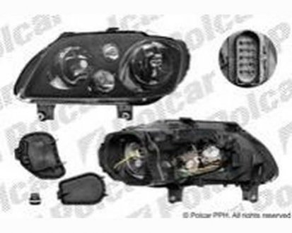 Фото автозапчастини фара основна Volkswagen TOURAN, 03- (1T0941006H, 1T0941006P, 1TO941006H) Polcar 9578104E