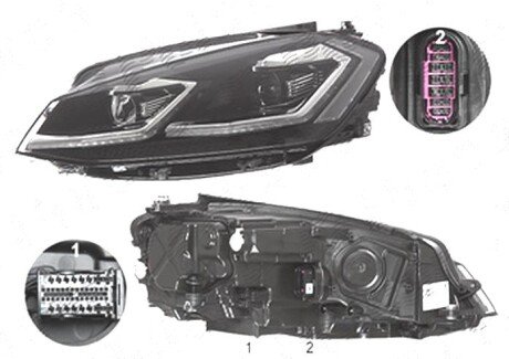 Фото автозапчасти фара основная GOLF VII, 10.12- (5G1 941 035 C, 5G1 941 773, 5G1 941 035) Polcar 95C209AH