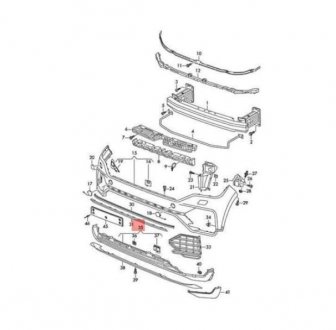 Фото автозапчасти спойлер бампера переднего TOUAREG, 05.18- (760 807 039 AC 9B9) Polcar 95K225