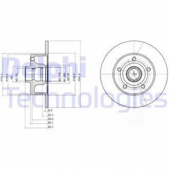 Фото автозапчастини гальмівні диски AUDI A4 94- (8D0 615 601B, NBD709, WN830, 815 615 301B, VBD901, DR 6388, 8D0 615 301B, 14277 03, 1.0126.5.4, GBD1097, 14277, D2244, DI955539, 955539, 102390) Polcar BG3030