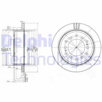 Фото автозапчасти тормозные диски TOYOTA LAND CRUISER (42431-60200, 58124, DI955989, 4243160201, 4243160270, 42431-60201, 4243160200, NBD -60270) Polcar BG3557